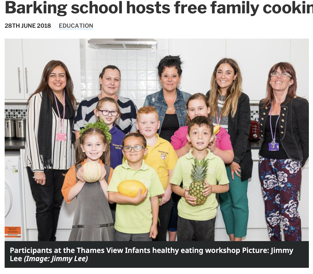 Barking school hosts free family cooking sessions