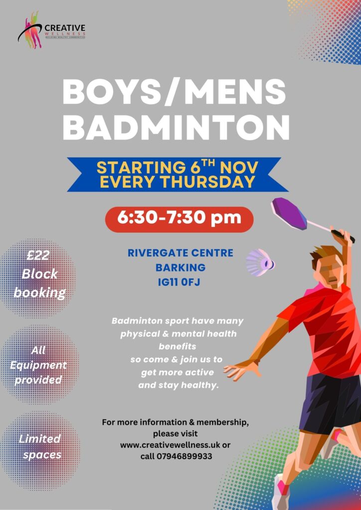 blue and red gradient badminton store sale poster 2